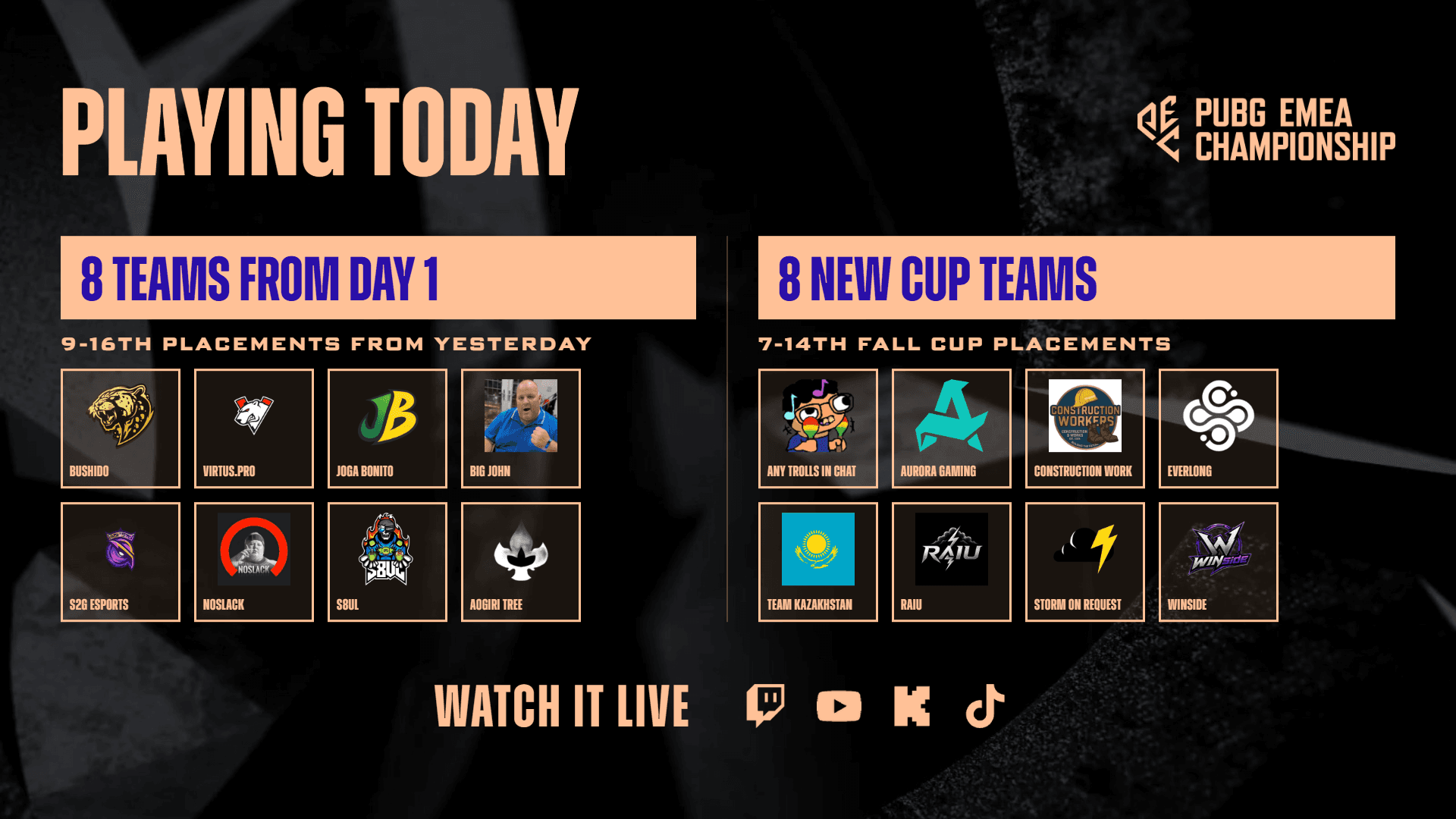PUBG EMEA Championship: Playoffs 2 Day 2 is LIVE!! image