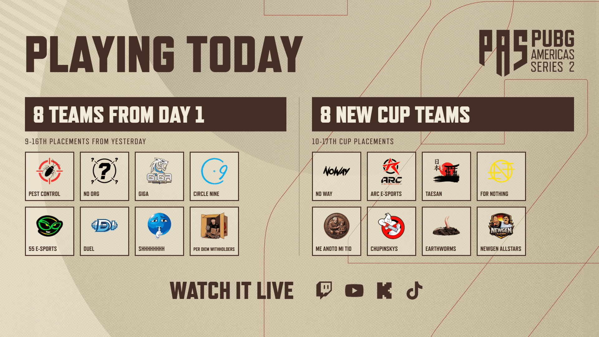PUBG Americas Series 2: Playoffs 2 Day 2 is LIVE!! image