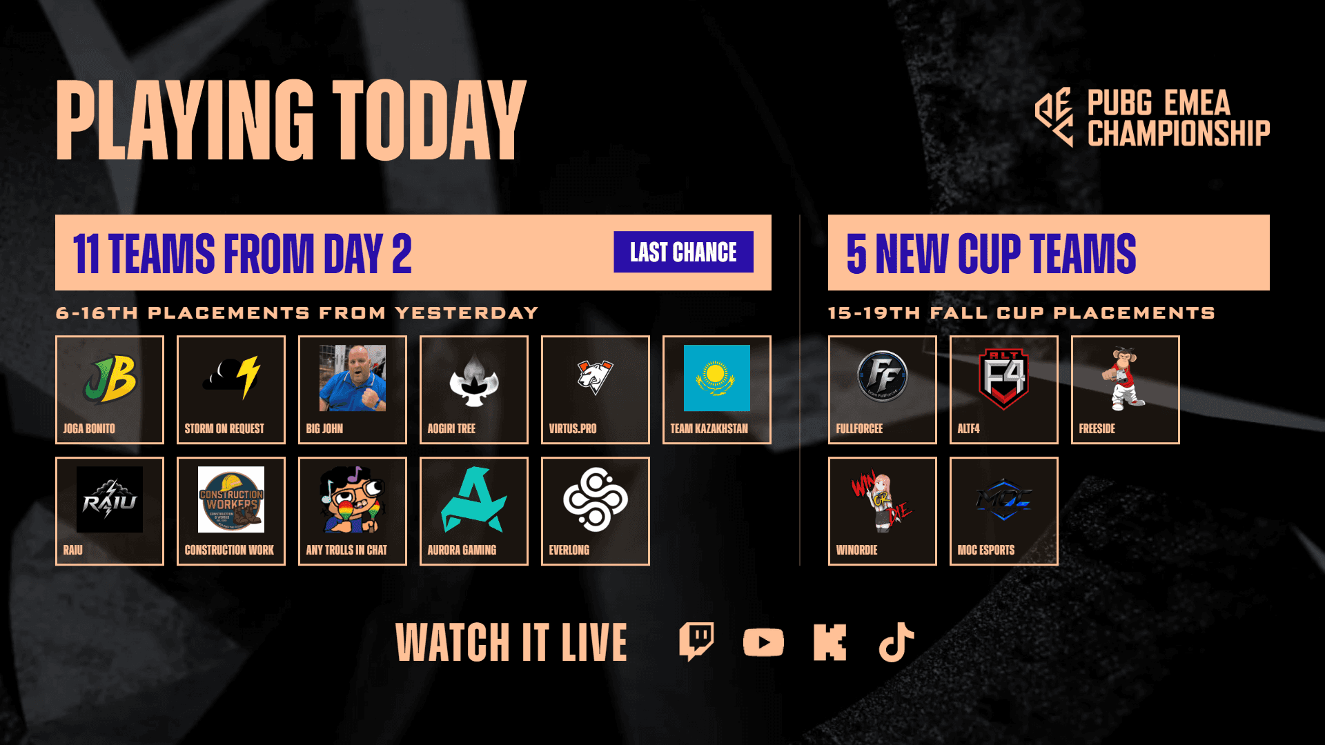 PUBG EMEA Championship: Playoffs 2 Day 3 is LIVE!! image