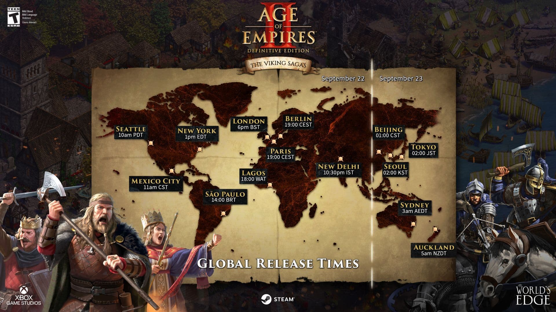Launch Times for The Viking Sagas image