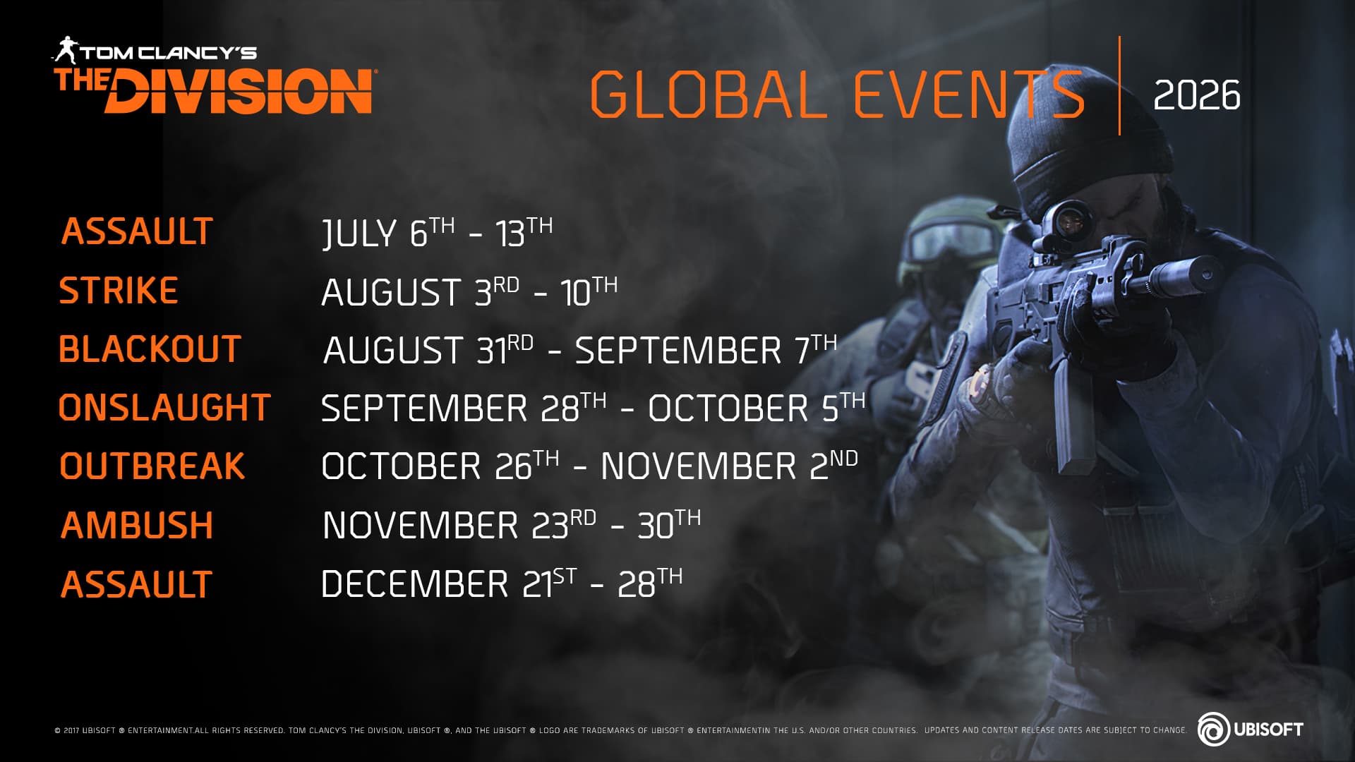 Global Events Calendar 2026: July - December image